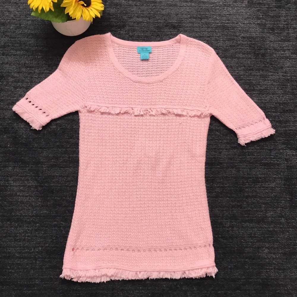 Two Bees Cashmere Knit Pink Sweater